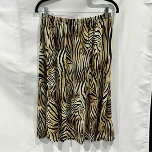 Vintage Fiori Zebra Print Midi Skirt